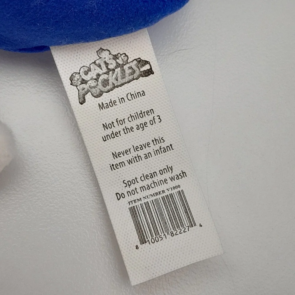 Cats vs Pickles Pom-Paws 113 Plush Bean Bag Toy Cheerleader Cat White Blue